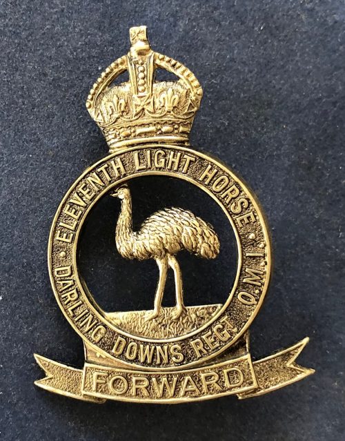 11th Light Horse (Darling Downs Light Horse) White Metal hat badge