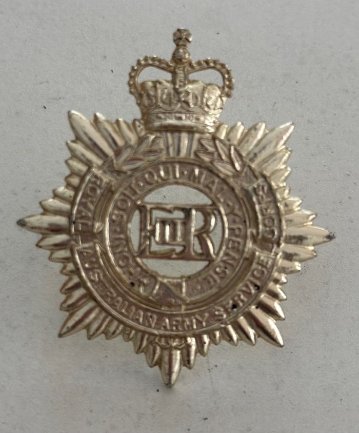 Royal Australian Army Service Corps (RAASC) -  hat badge - circa early 1970s - Anodised