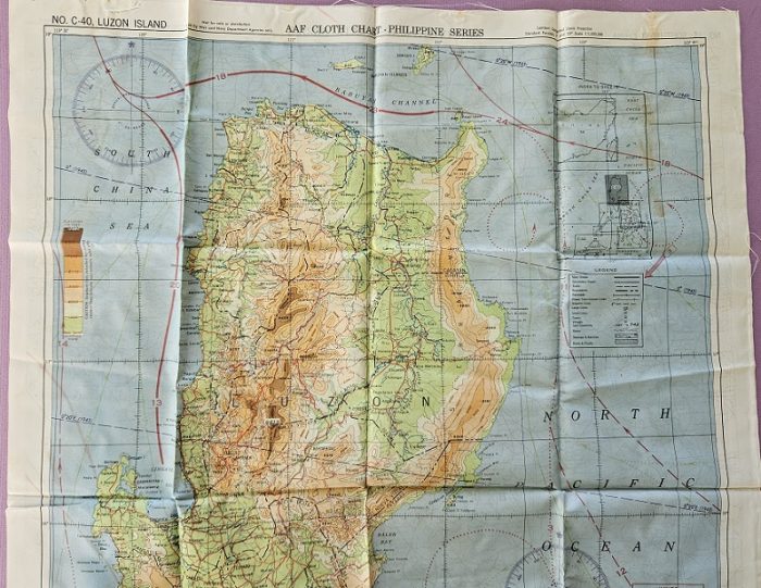 US 1944 cloth map double sided No. 344 Southeast China & C-40 Luzon Island - Image 3