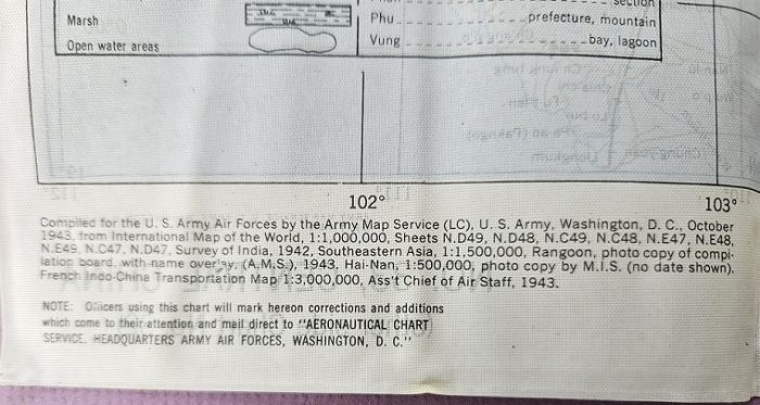 US 1943 cloth map double sided No 32 French Indo China & No 33 Central China - Image 3
