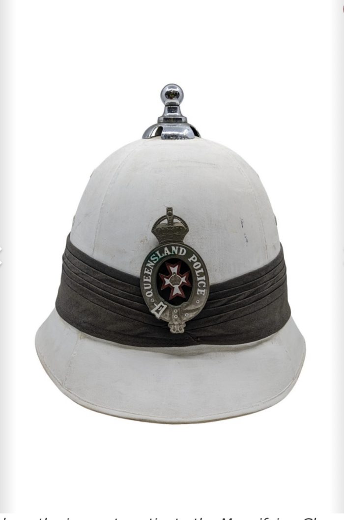 Consignment Sale - Queensland Police Helmet + Badge - Image 2