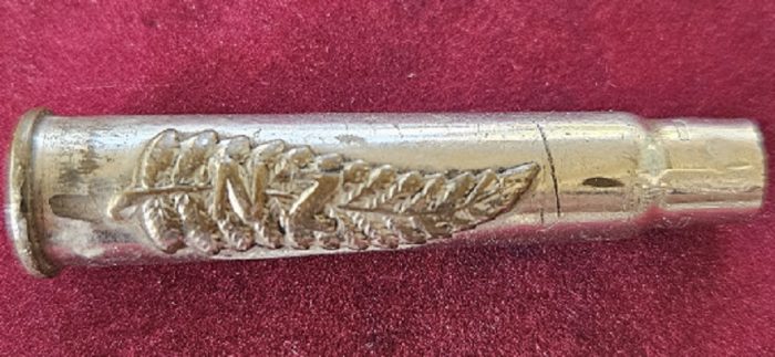 Trench Art- Empty Cartridge Case Fern Leaf Attached
