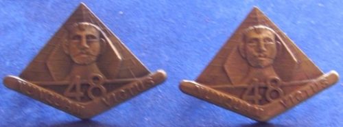 48th Battalion (The Torrens Regiment) - Brass Collar Badge Pair - 1930 to 1942