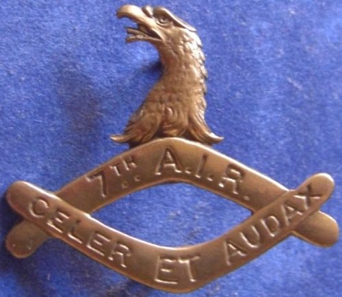 7th Australian Infantry Regiment - Brass Cap Badge - 1908 to 1912