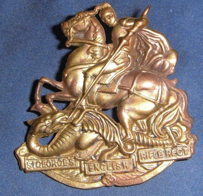 36th Battalion (St Georges English Rifle Regiment) - Brass Hat Badge - 1930 to 1942