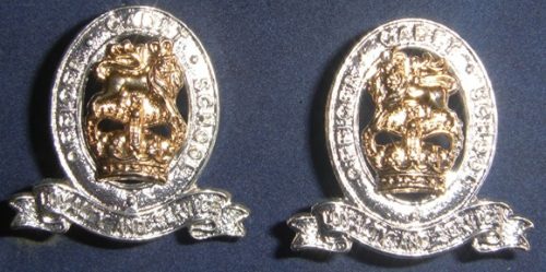 Officer Cadet School (Portsea) - Bi-Metal Collar Badge Opposing Pair - circa 1960s