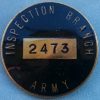 Army Inspection Branch Brass and Enamel Badge - No.2473 - World War 2