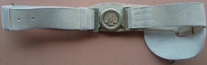 Royal Military College (Duntroon) - White Belt with Brass RMC Belt Buckle - Dated 1976