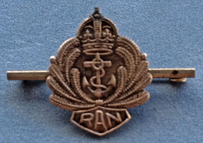 Royal Australian Navy lapel badge tie pin - 1940s