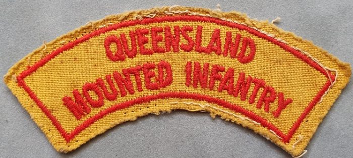 Battledress Flash - QUEENSLAND MOUNTED INFANTRY (Bordered) (Canvas)