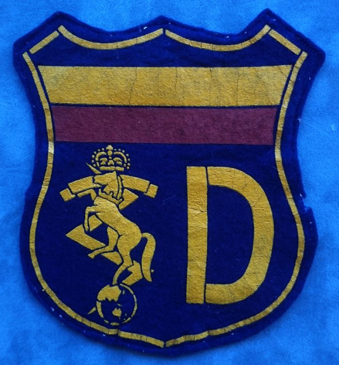 19 National Service Battalion - 'D' Company, Mechanical Engineers Sports Patch (Yellow, Red & Blue)