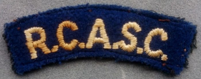 Royal Canadian Army Service Corps (RCASC) Shoulder Flash
