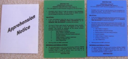 Australian Army - Orders for Opening Fire - Operation Catalyst (Iraq)