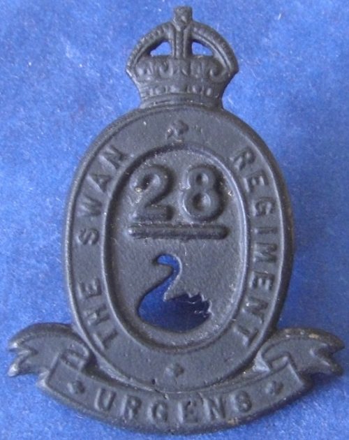 28th Battalion (The Swan Regiment) - Oxidised Hat Badge - 1930 to 1942 - Image 2