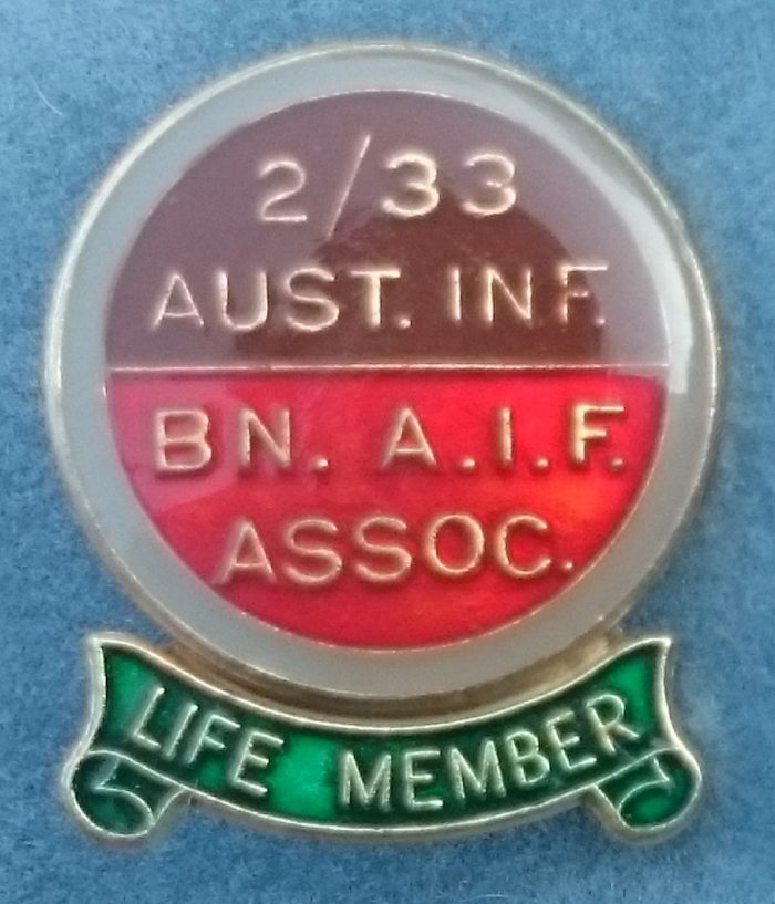 2/33rd Battalion Association - Life Member Lapel Badge - Image 2