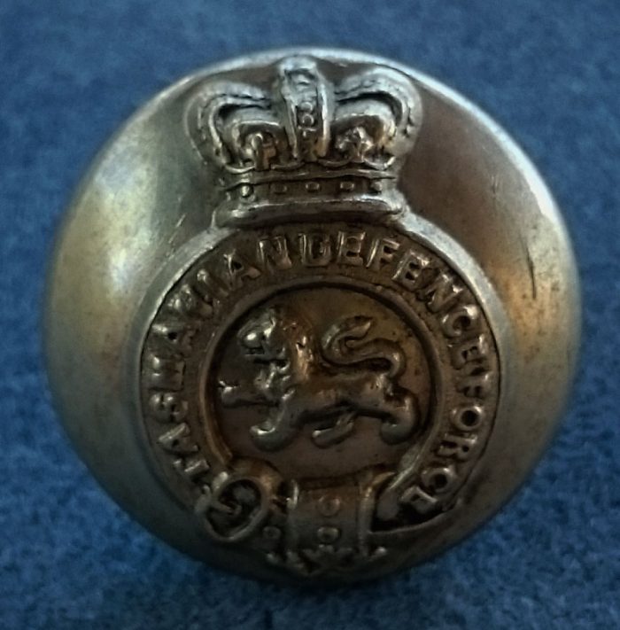 Button - Pre-Federation (Tasmanian Local Forces 1878 to 1884) (Small) - Image 2