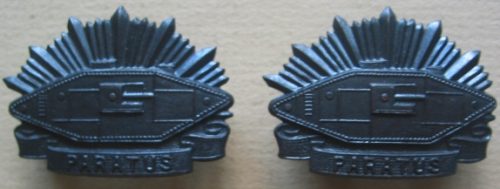 Australian Tank Corps - Oxidised Collar Badge Pair (Non-Opposing) - 1930 to 1942 - Image 2